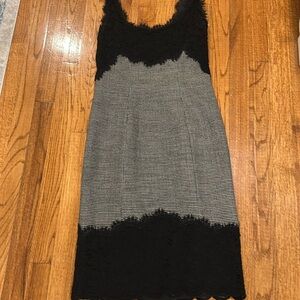 Diane von Furstenberg black lace trim dress